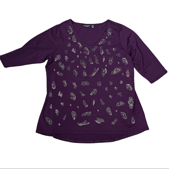 Susan Graver Weekend Studded Top - Picture 5 of 7